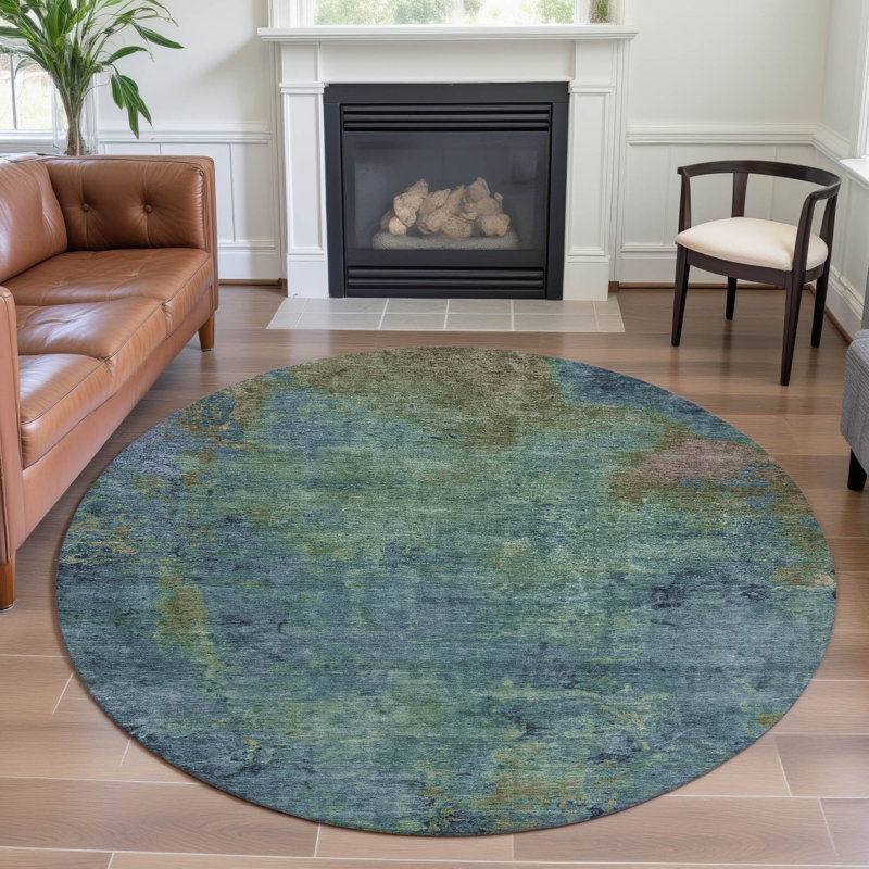 Premium Machine Washable Alijah AMF1287 Modern Rug, Round 8'