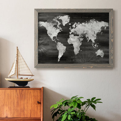 Carte du monde industriel - reproduction de cadre photo sur toile