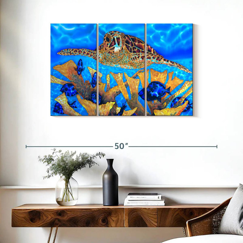Blue Tang And Hawksbill, 24" H x 38" W