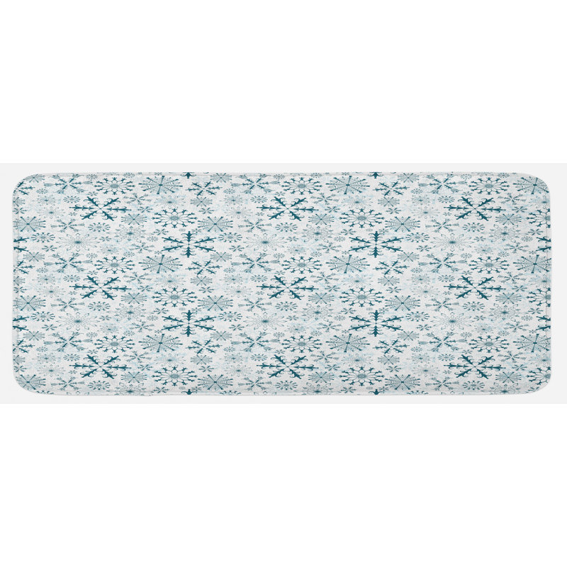 Tapis de cuisine blanc sarcelle Merry Xmas