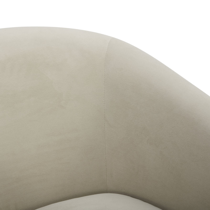 Fauteuil demi-tonneau pivotant Bennett, Velours performance plage Bella