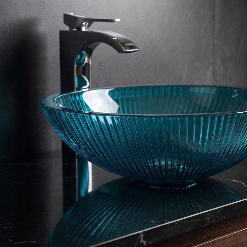 Lina 20'' L Bathroom Sink, Otter Blue