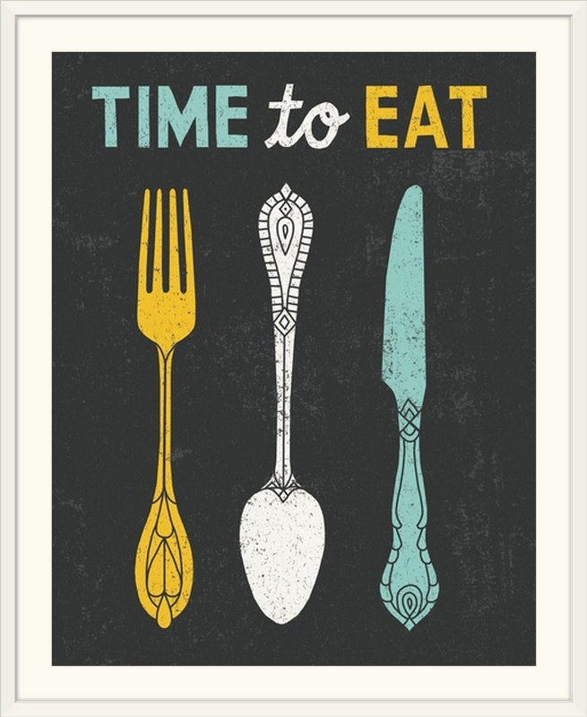 « rétro gamelle time to manger » par impression William, Cadre blanc, H 32 po x l 27 po x P 1 po