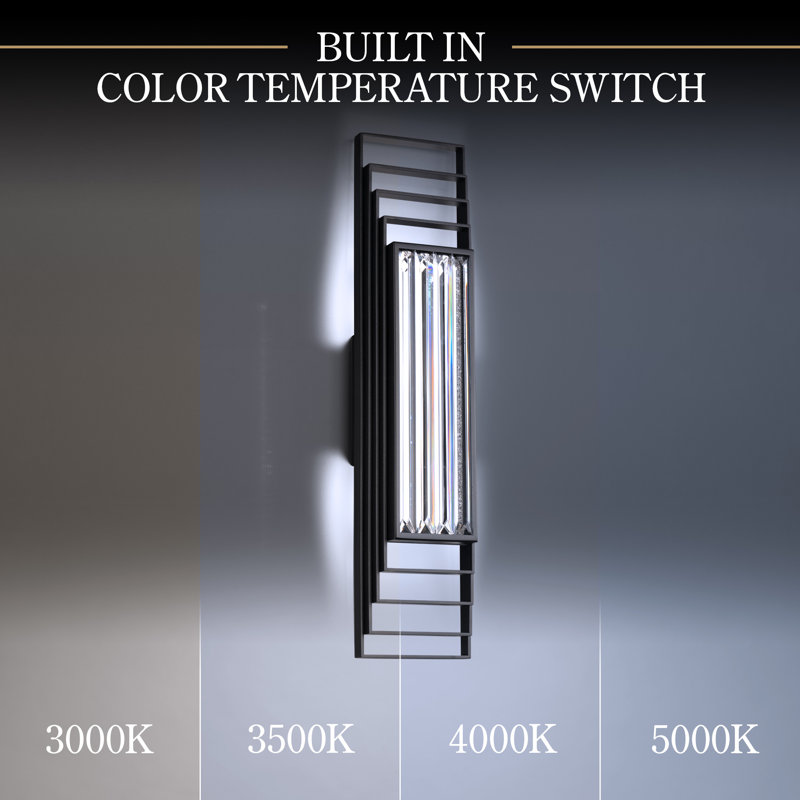 Terrace 1 Light Crystal LED Wall Sconce, Black