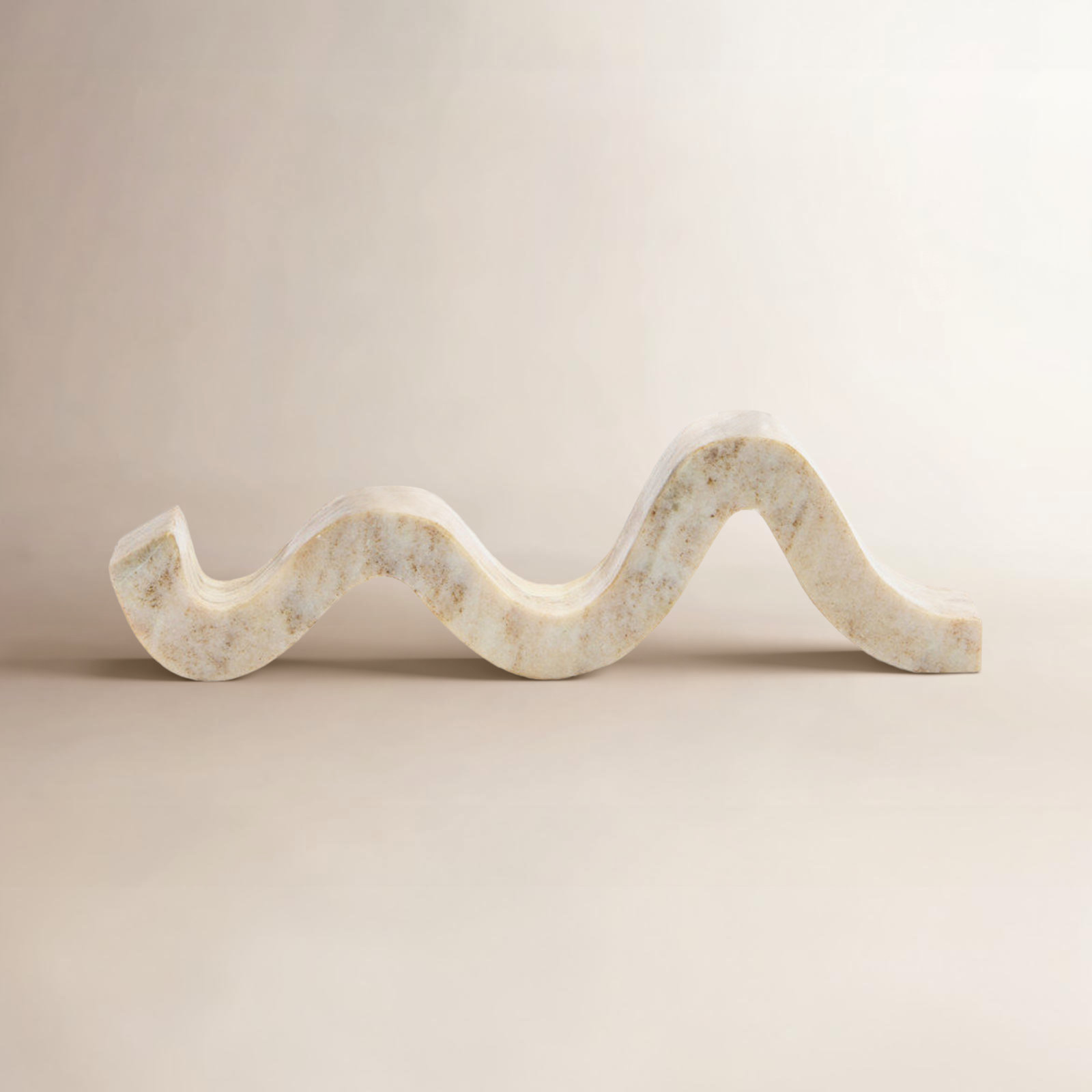 Marble Wave Double Taper Candle Holder, Beige