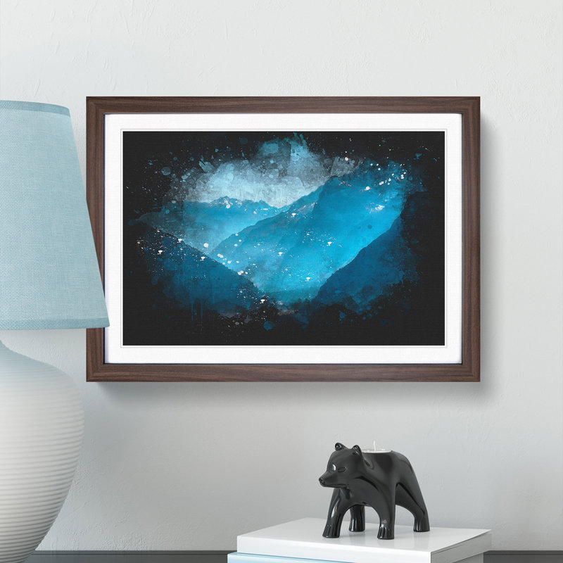 Blue Mountains in Sikkim India - Framed Print, Walnut Framed, 62cm H x 87cm W x 2cm D