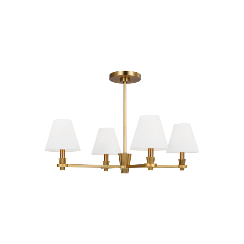 Paisley 4 - Light Chandelier, Burnished Brass