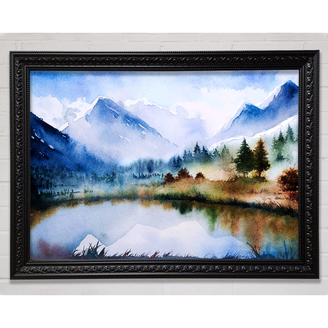 Mountain Winter Lake - Einzelner Bilderrahmen Kunstdrucke