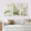 «Goauche Green Flower II - Cabin & Lodge», ensemble de 3 toiles d'art encadrées-2045833604-2045833600