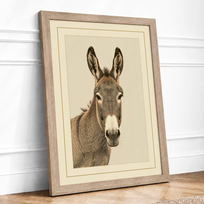 Attentive Donkey Realism - Framed Print