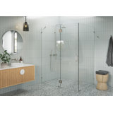 Halo 60 in. x 40 in. x 78 in. 90-degree Fully Frameless Glass Hinged Shower Enclosure