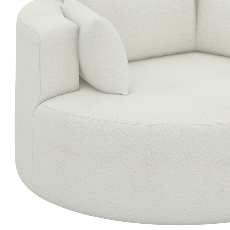 Fauteuil d'appoint pivotant avec 3 coussins amovibles, Beige