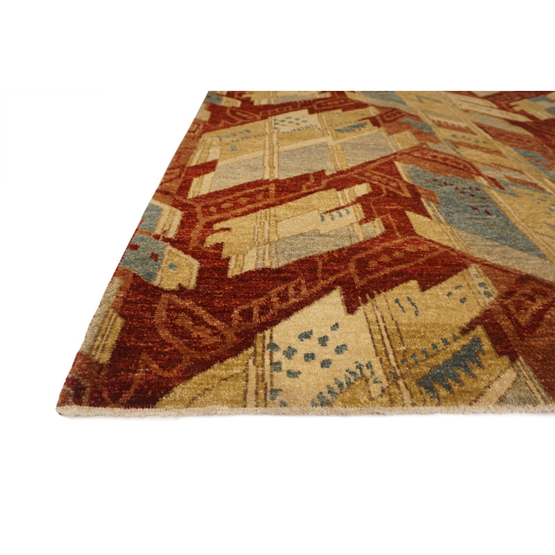 Whimsical Hand Knotted Wool Area Rug, Rectangle 9' x  12'