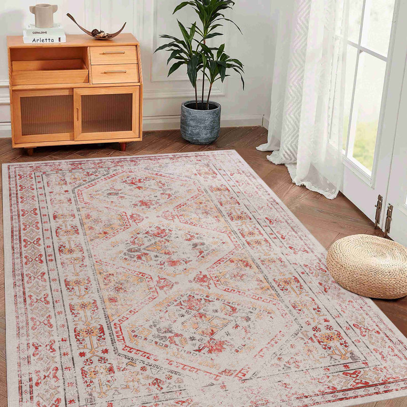 Area Rug, Washable Rug, Low-Pile, Non-Slip, Non-Shedding, Foldable, Kid & Pet Friendly - Area Rugs For Living Room, Bedroom, Kitchen