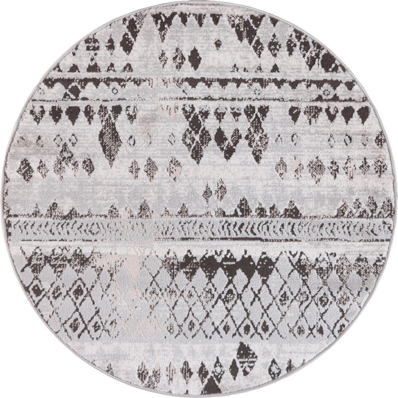 Geometric Indoor Rug, Round 3'3"