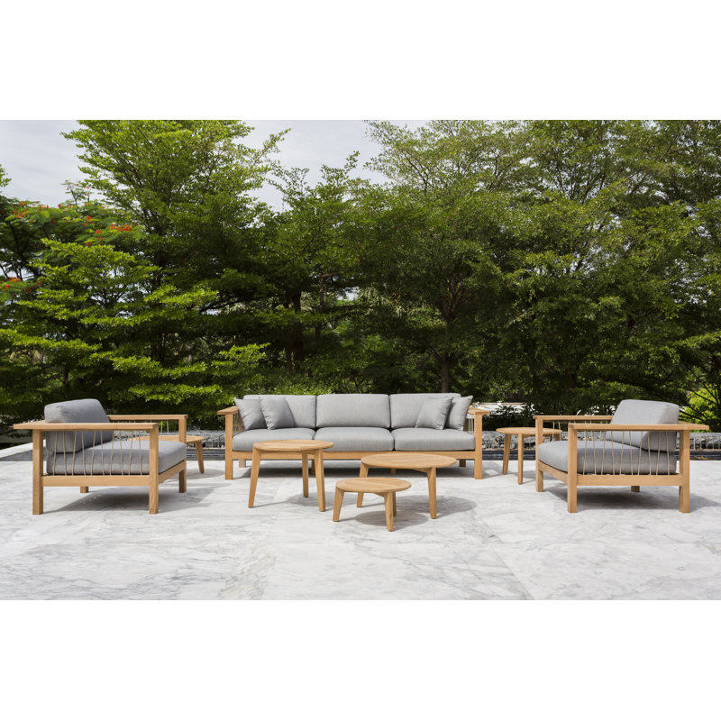 Attol Outdoor Round Teak Coffee Table, 28.75" W x 28.75" L x  14.19" H