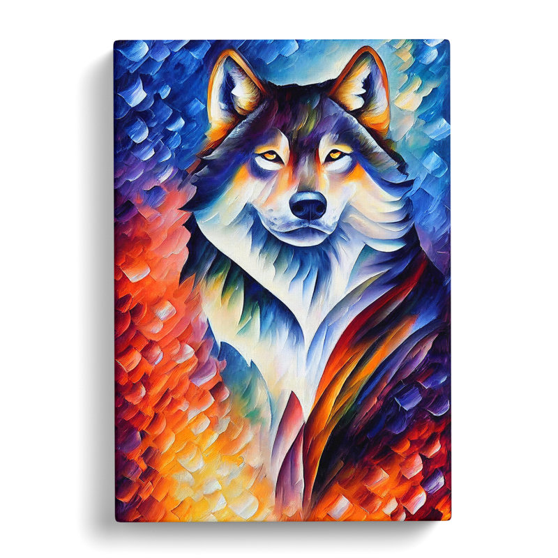 Wolf Portrait No.5 - Wrapped Canvas, 50cm H x 35cm W x 3cm D