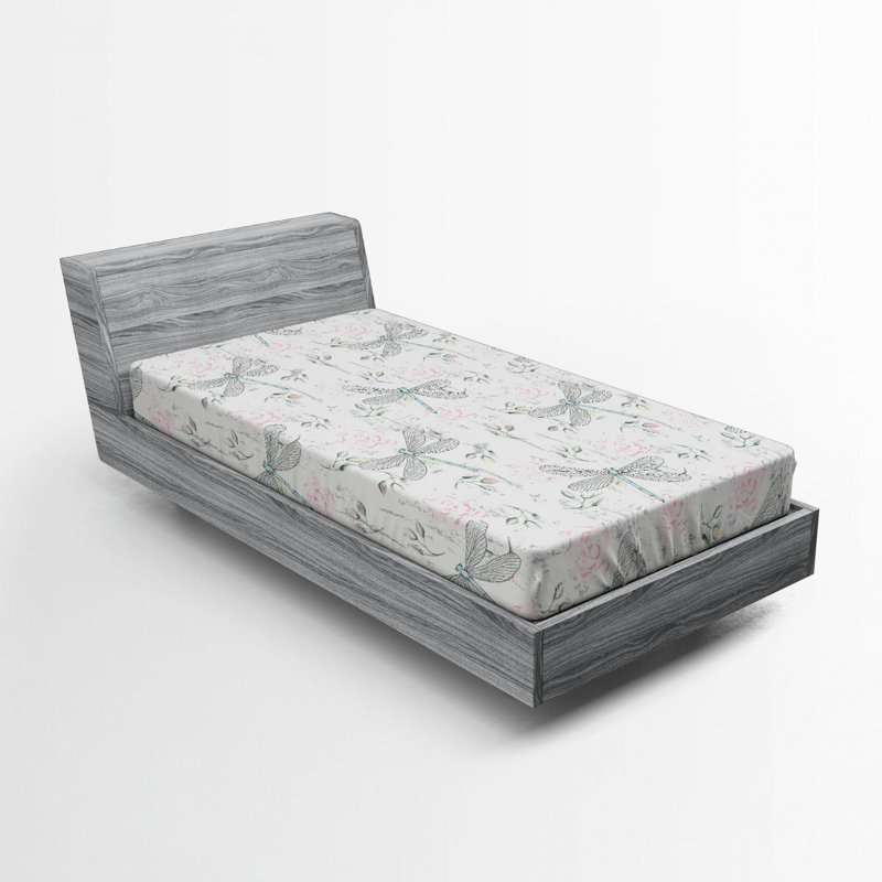 Dragonfly Microfiber Fitted Sheet, Twin Fitted Sheet