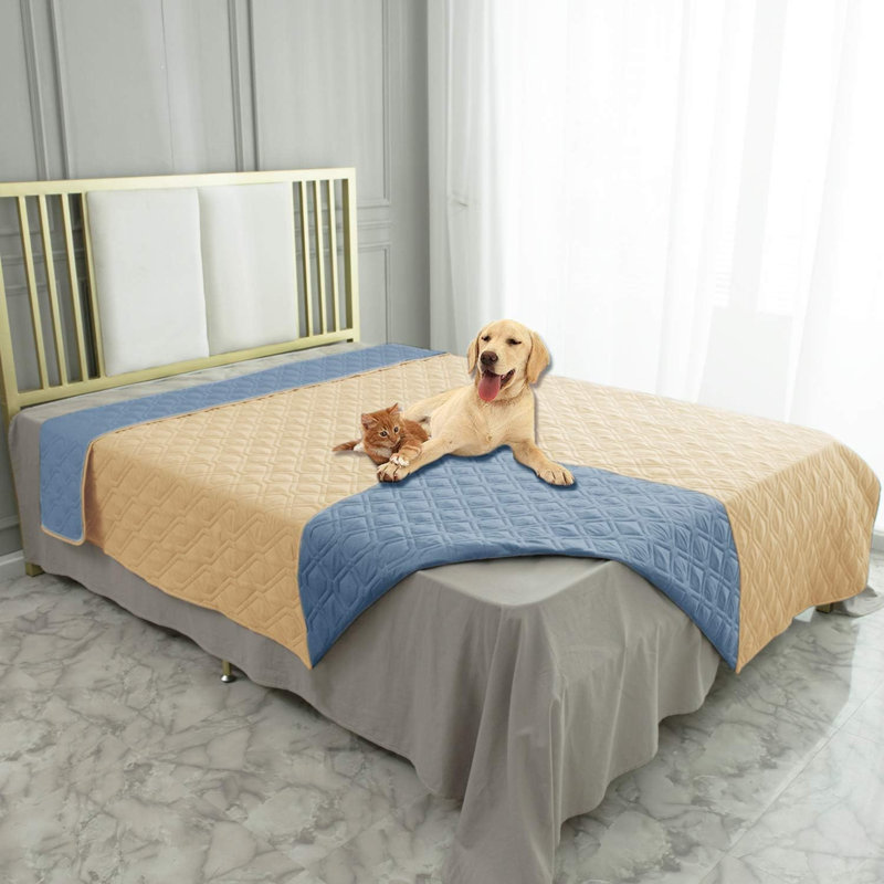 Couverture imperméable pour lit de chien pour canapé réversible, L 52 po x L 82 po, Bleu