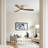 52 In. Flush Mount Nickle Wood Ceiling Fan With Light