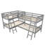 L-Shaped Bunk Bed With Ladder,Twin Size-Grey