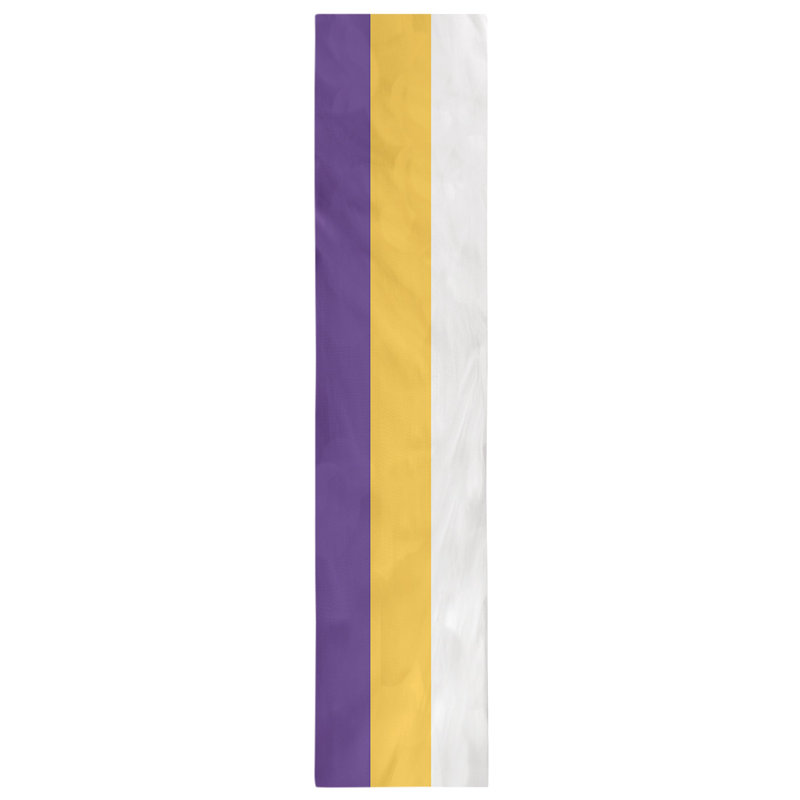 Minnesota Football Stripes Table Runner, 72" x 16", Purple/Gold/White, Cotton Blend
