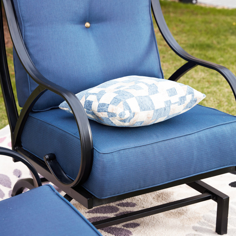 Strayer 2 - Person Patio Conversation Set with Cushions, Blue