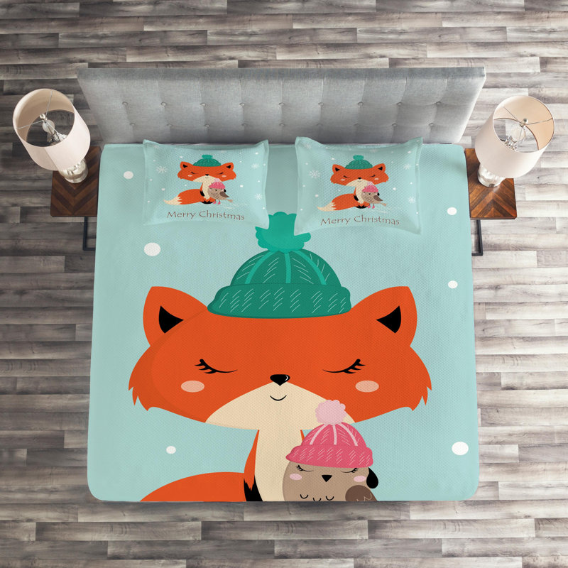 Fox Polyester Coverlet, King Bedspread + 2 Shams