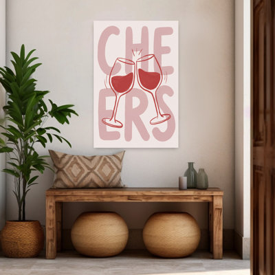 Cheers Wine Toast Romantic Contemporary Wall Art
