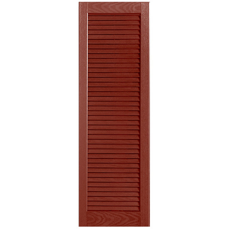 Paire de volets à persiennes droites, 55 po, 12 po, rouge