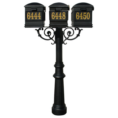 Hanford Aluminum Post Mounted Mailbox