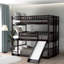 Triple lit superposé, avec garde-corps pour, maximiser la surface de la chambre à coucher, lit en bois massif, idéal pour les familles nombreuses