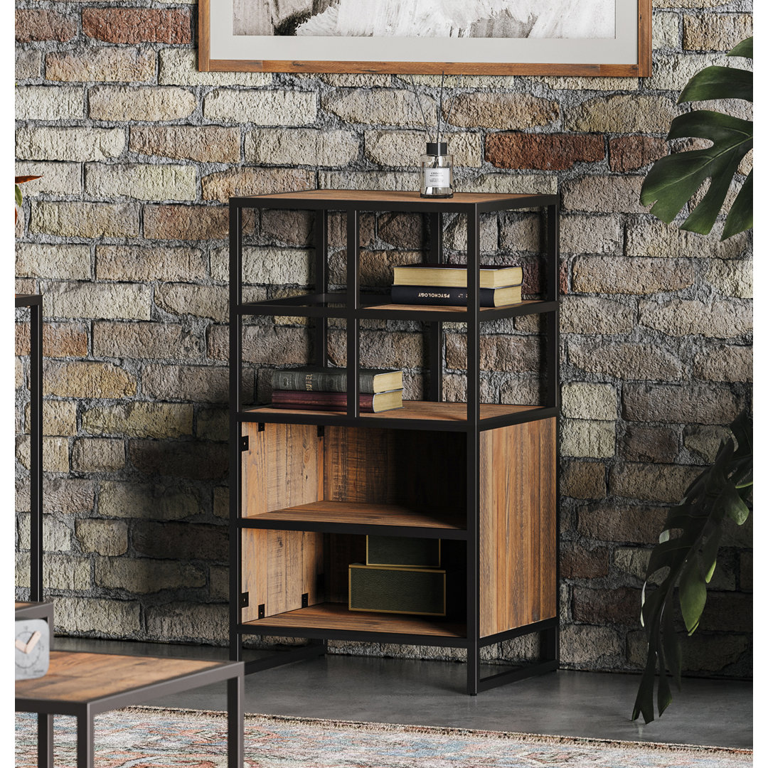Alvern 90cm H x 40cm W Metal Standard Bookcase