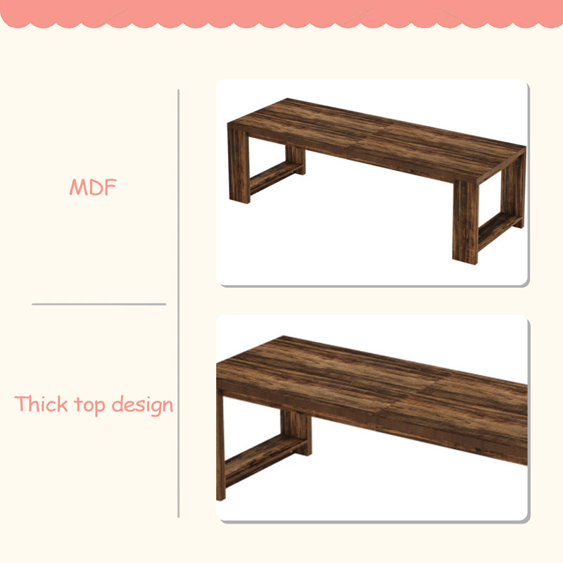 Work Desk,Two Person Gaming Desk,Computer Desk Conference Table, Dark Brown