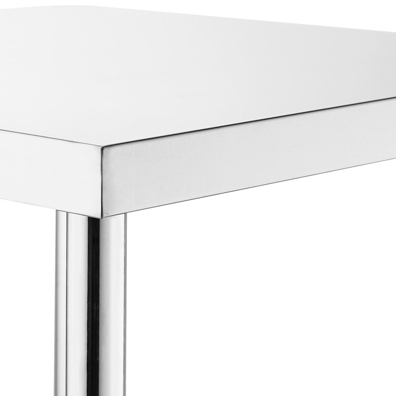 Table de travail de haute qualité en acier inoxydable de 24 po x 18 po x 34 po avec 3 tablettes réglables, 4 roulettes et un frein pour le restaurant