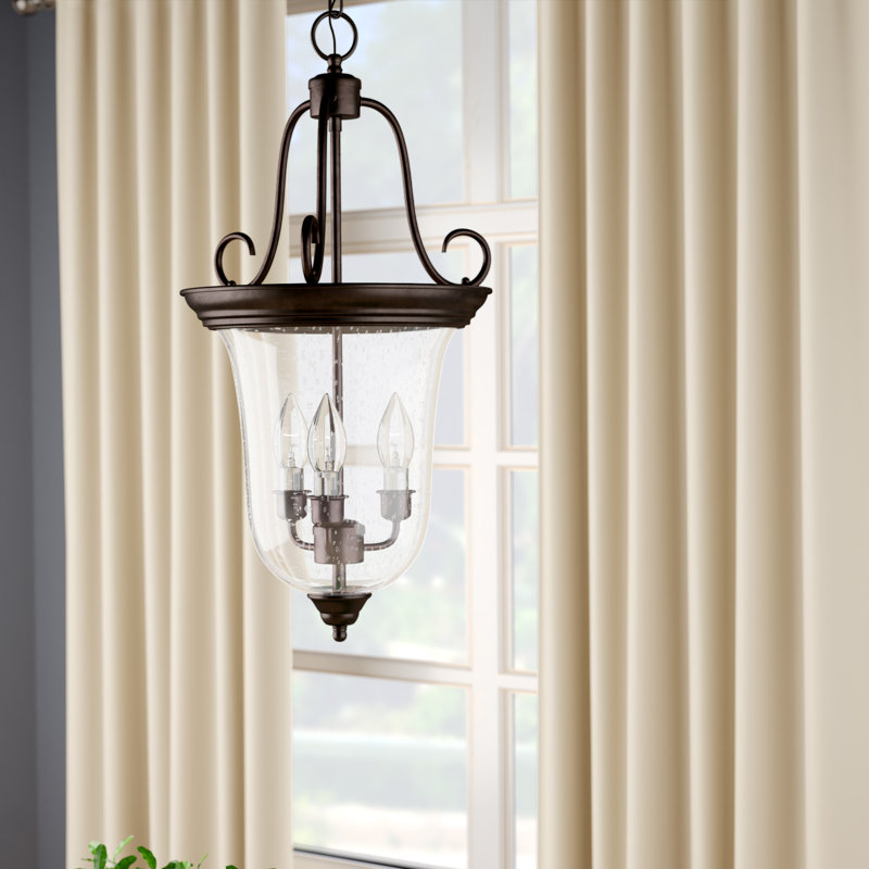 Luminaire suspendu pour vestibule 3 lumières lanternes Cowger