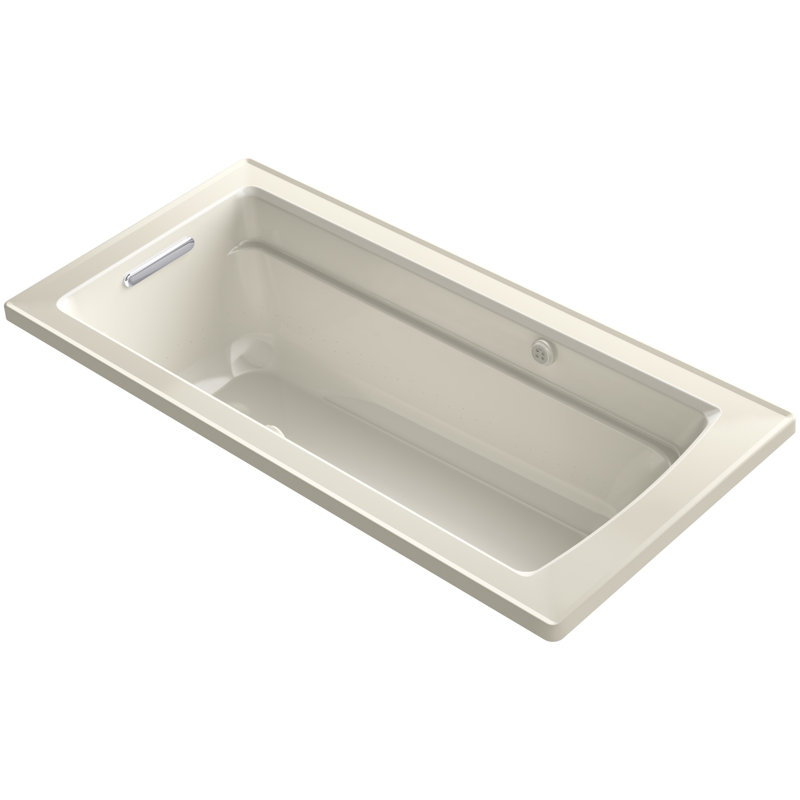 Archer Bubblemassage Air Bath Whirlpool Bath with Reversible Drain, Amande