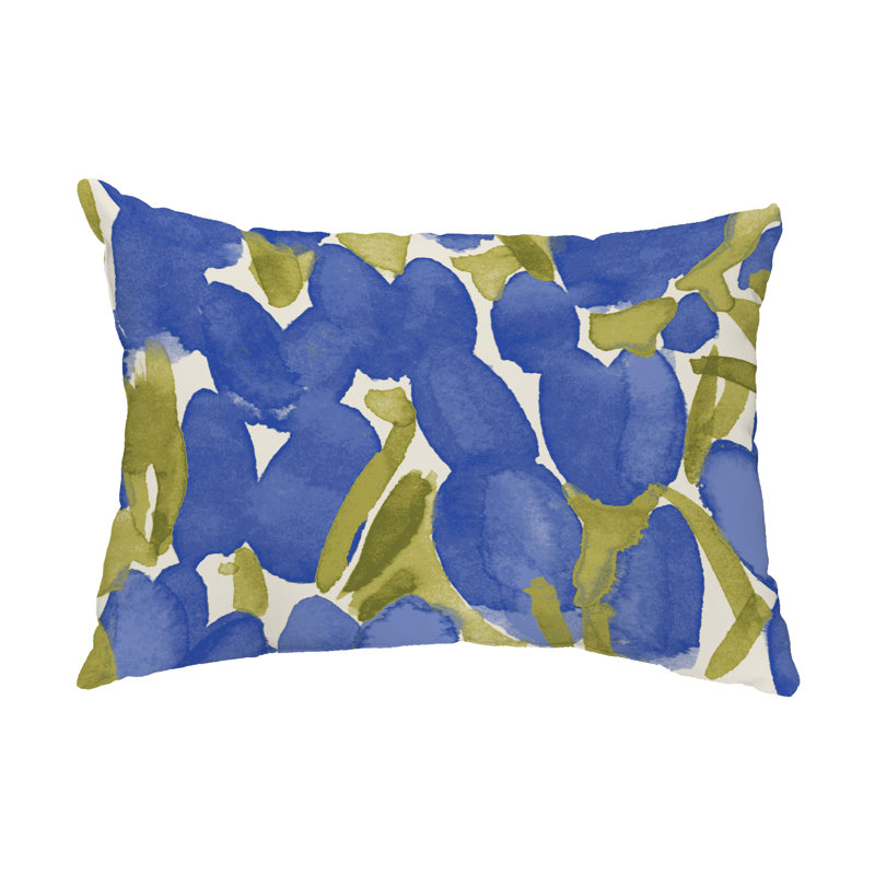 Housse et insert de coussin rectangulaire d'extérieur Sunset Tulip, bleu