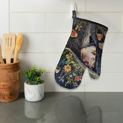 Enchanted Woodland Kaleidoscope Oven Mitt Cotton Twill