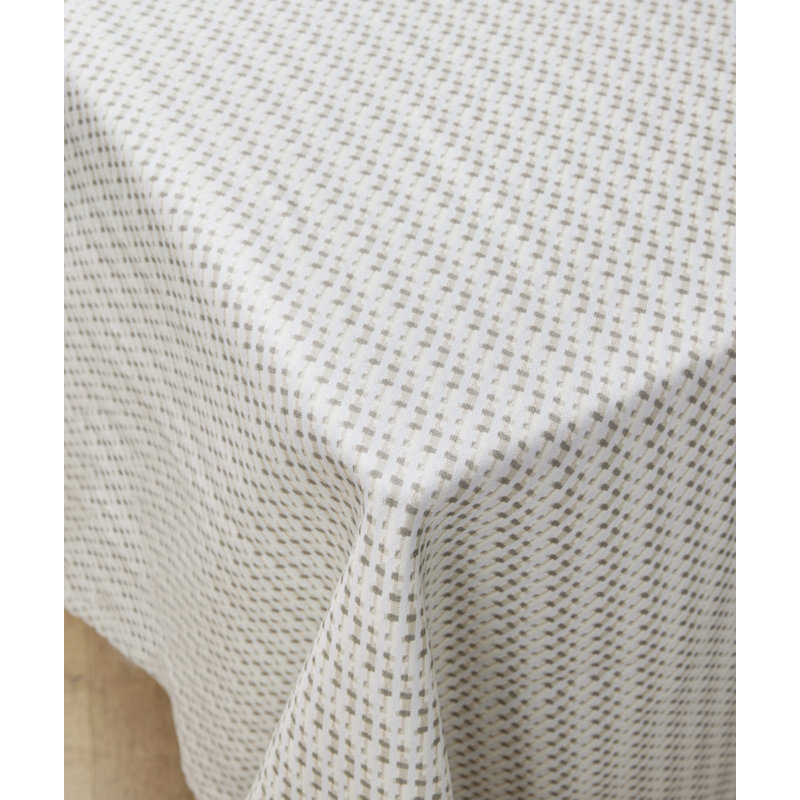 Abruzzo Geometric Tablecloth, 70" W x 90" L, Natural
