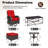 2-Person PE Wicker Outdoor Patio Set With Chairs, Ottomans, Side & Coffee Table & Red Cushions-1880097208