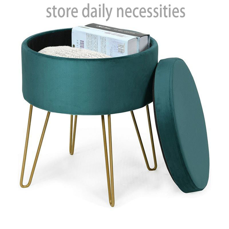 Osmel Velvet Ottoman, Dark Green Velvet