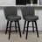 MINCETA 360° Swivel Bar Stools Set of 2, 26 Inch Counter Height Bar Stool with Shell Backrest, PU Leather Upholstered Bar Chair with with Footrest, for Kitchen Island, Home Bar, Dark Gray-1176753371
