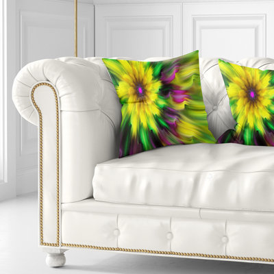 Dance of Yellow Exotic Flower - Floral Printed Pillow