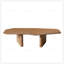 Table basse de 47,2 pouces de forme libre en placage de bois de frêne rustique pour petits salons, rehaussant l'espace et le style