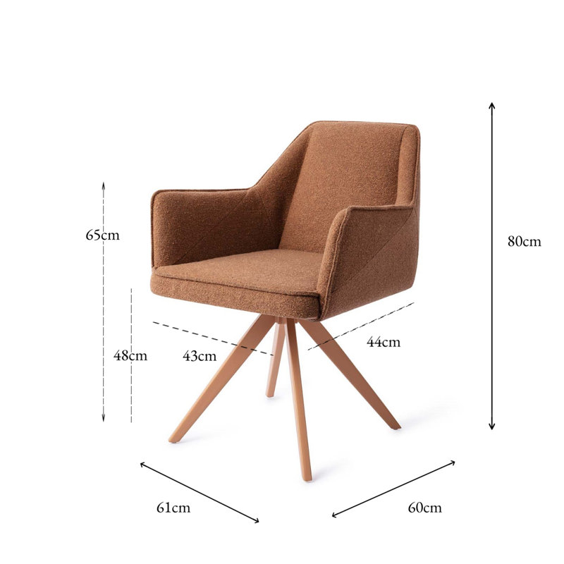 Caius Tome Cinnamon Bun Dining Chair, Brown, Natural brown