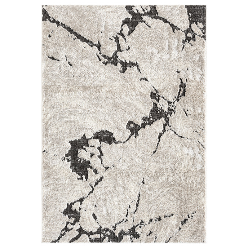 Derel Modern Embossed Contemporary Living Room Area Rug - Abstract Design,Mocha, Rectangle 80 x 150 cm