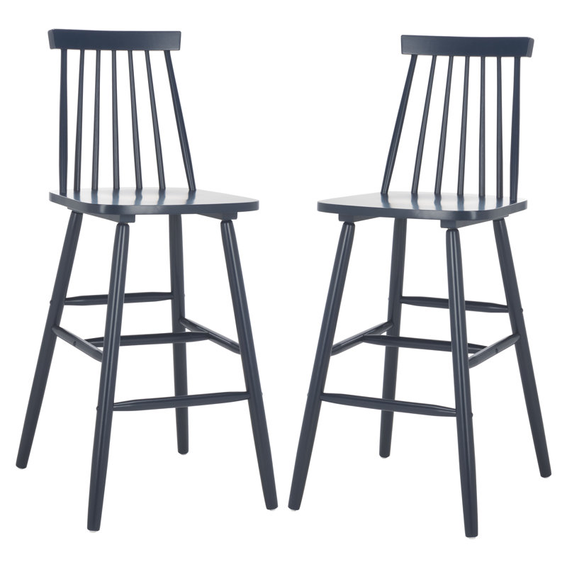 Birdia Solid Wood Counter Stool, Bar Stool (30.08" Seat Height), Navy