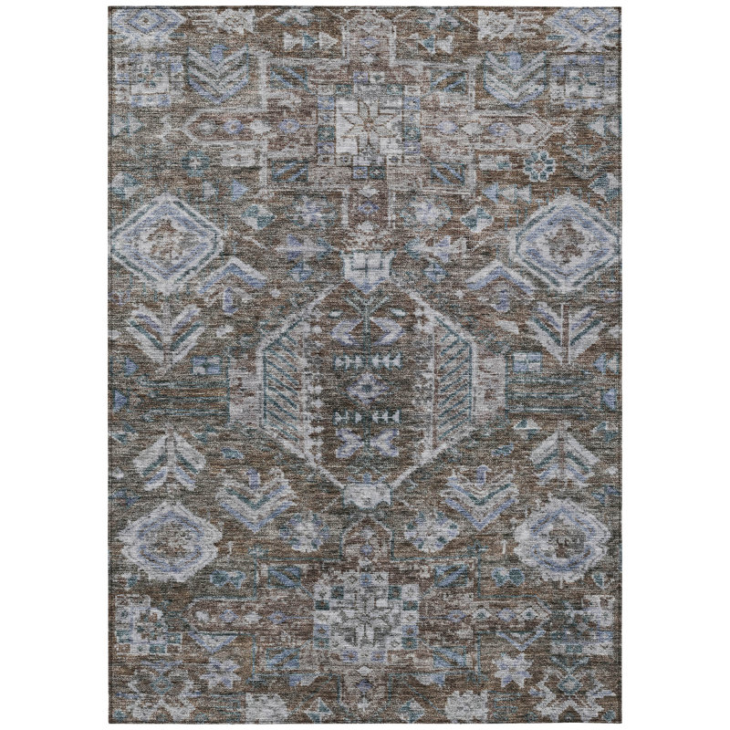 Machine Washable Indoor/Outdoor Chantille ACN2356 Traditional Rug, Rectangle 10' x 14'