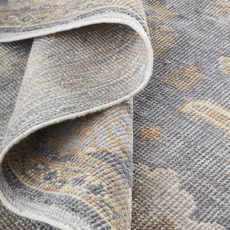 Wendover Oriental Area Rug in Charcoal, Rectangle 8' x 10'
